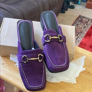 Purple Suede Women's Loafers